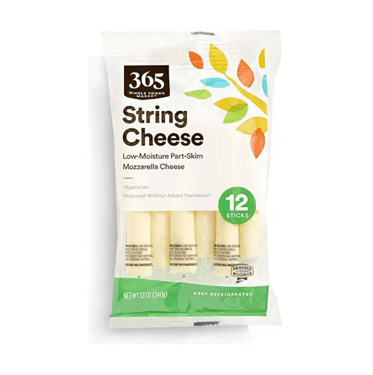 Whole Foods Mozzarella String Cheese Low-Moisture Part-Skim