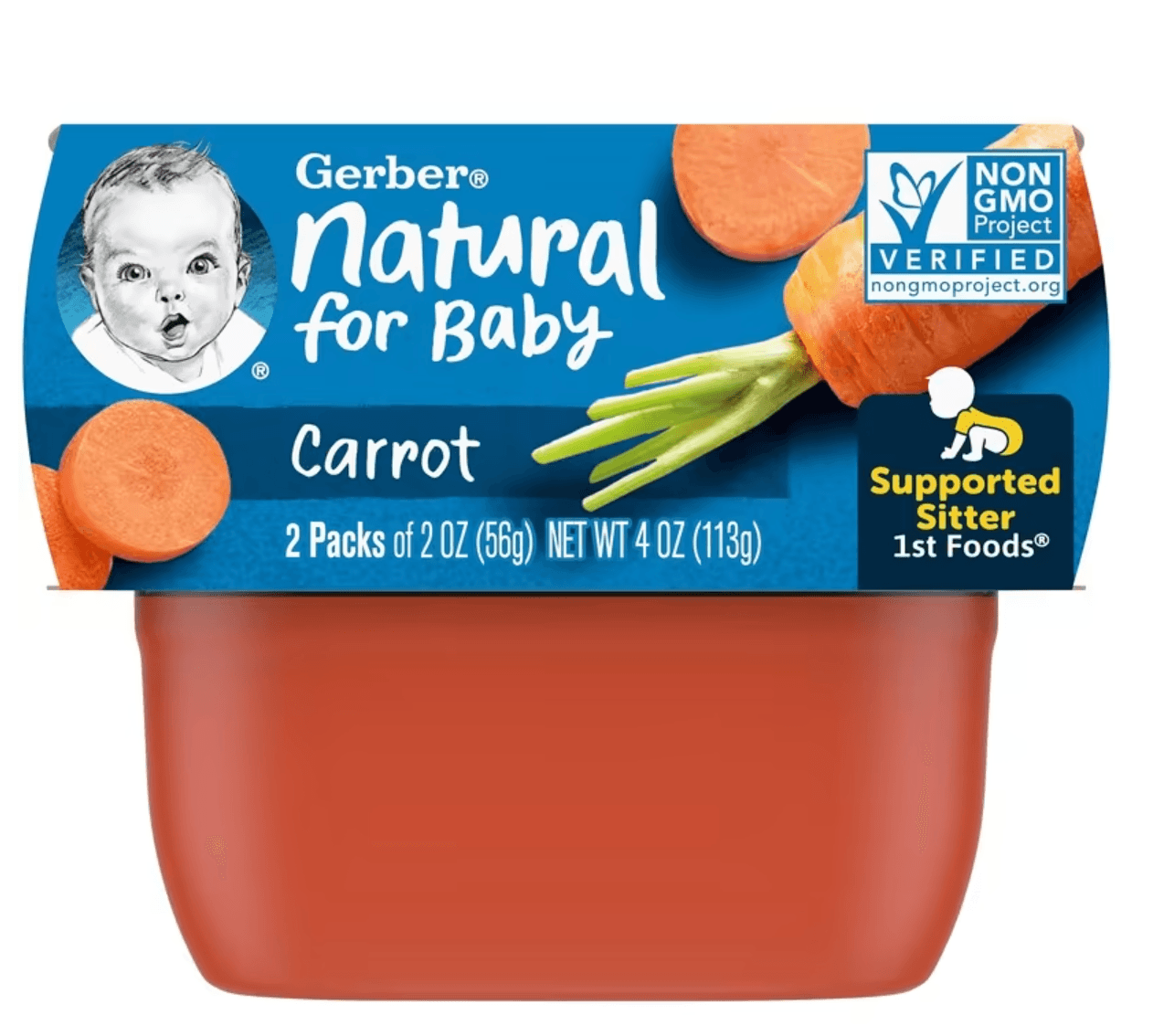 Gerber Baby Food Carrot Puree in Plastic