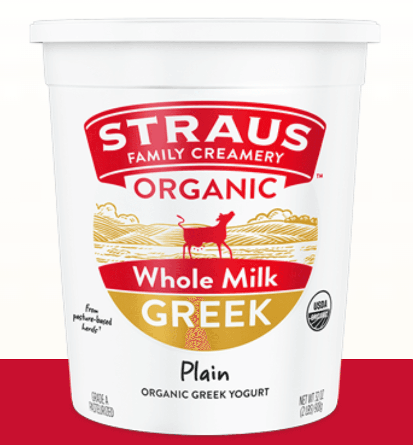 Straus Organic Whole Milk Plain Greek Yogurt