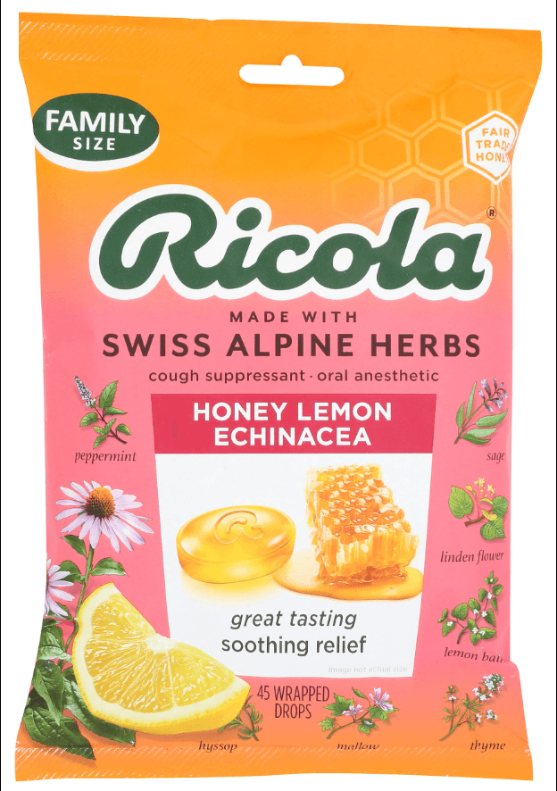 Ricola Honey Lemon Echinacea Herbal Cold Tablets