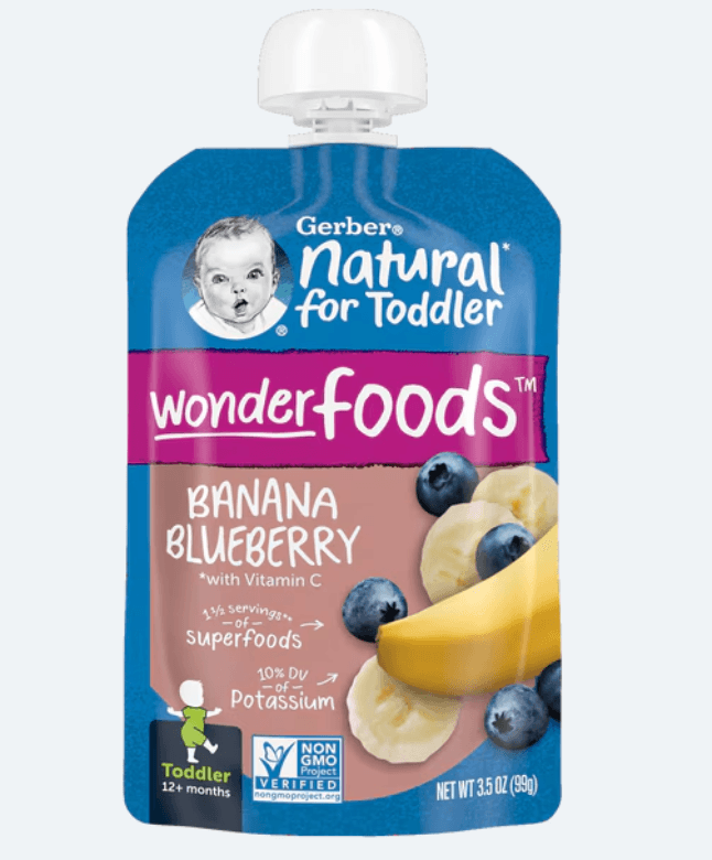 Gerber Natural for Baby Wonderfoods Banana Blueberry Pouch